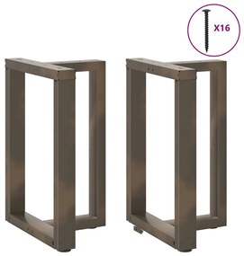 vidaXL Πόδια Τραπεζαρίας σε Σχήμα Τ, 2 τεμ. Μαύρο 60x35x(72-73) εκ. Ατσάλι