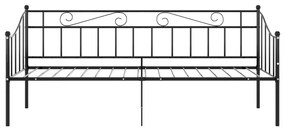 vidaXL Πλαίσιο για Καναπέ - Κρεβάτι Μαύρο 90 x 200 εκ. Μεταλλικό