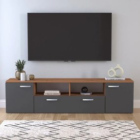 Έπιπλο τηλεόρασης Girit καρυδί-ανθρακί 181x41x46εκ