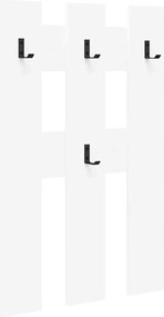 vidaXL Τοίχου Κρεμάστρα Λευκό 65 x 3 x 100 εκ. Επεξεργασμένο ξύλο