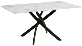 Τραπέζι Τραπεζαρίας 102 Fylliana Μάρμαρο - Μαύρο 160x90x75 εκ.