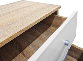 Κομοδίνο Athos pakoworld σε sonoma-λευκή απόχρωση 48x40x41.5εκ
