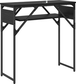 vidaXL ΤραπέζιΚονσόλας Μαύρη Οξυά 75x30x75εκ. Επεξεργασμένο ξύλο