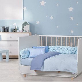 Κουβέρτα Βρεφική 4883 Light Blue-Blue Das Home Αγκαλιάς 80x110cm 100% Βαμβάκι