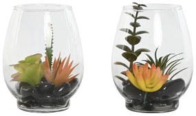 Διακοσμητικό Φυτό Home ESPRIT PVC Κρυστάλλινο 10 x 10 x 15 cm (x2)