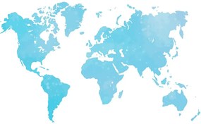 Εικόνα παγκόσμιου χάρτη σε μπλε απόχρωση - 120x80