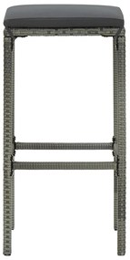 vidaXL Σετ Επίπλων Μπαρ Κήπου 7 τεμ. Γκρι Συνθετικό Ρατάν με Μαξιλάρια