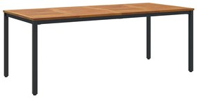 vidaXL Σέτ φαγητού για κήπο 9 pcs Μαύρο και Καφέ συνθετικό ρατάν