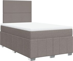 vidaXL Κρεβάτι Boxspring με Στρώμα Taupe 120x190 εκ. Υφασμάτινο