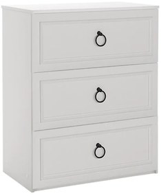 Συρταριέρα Hampton Megapap χρώμα λευκό 72x44x93εκ.