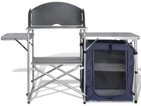 Τραπέζι Κουζίνας Camping Πτυσσόμενο Αλουμινίου με Προστατευτικό Αέρα