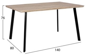 Σετ τραπεζαρίας C11177 5τμχ με Τραπέζι Sonama 140x80x76εκ. &amp; Καρέκλες MAGGIE Μαύρες