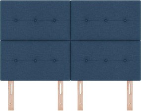 vidaXL Κεφαλάρι με κεφαλάρι Μπλε 160 cm Τεχνητό Δέρμα