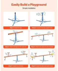 VEVOR Kids Seesaw 100 lbs Capacity 360 Degrees Rotating Teeter Totter Aged 3+
