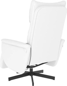 vidaXL Πολυθρόνα Μασάζ Ανακλινόμενη με Υποπόδιο Λευκή Συνθετικό Δέρμα