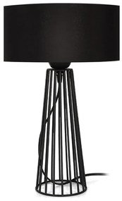 Φωτιστικό επιτραπέζιο Filip Megapap E27 μεταλλικό - υφασμάτινο χρώμα μαύρο 25x25x45εκ. - Μέταλλο - GP030-0088,1