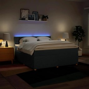 vidaXL Κρεβάτι Boxspring με Στρώμα Μπλε 180x200 εκ. Υφασμάτινο