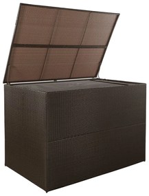 vidaXL Μπαούλο Εξωτερικού Χώρου Καφέ 150x100x100 εκ. Συνθετικό Ρατάν