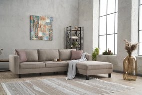 Corner Sofa Kale Linen Right - Cream Cream
