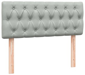 vidaXL Κρεβάτι Boxspring με Στρώμα Ανοιχτό Γκρι 120x210 εκ. Βελούδινο