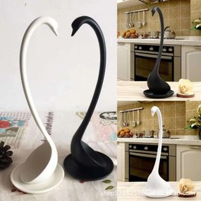 Βαθιά Κουτάλα Σούπας Πλαστική 28.5cm με Βάση Στήριξης - Μαύρο