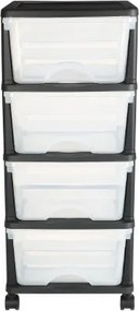 VEVOR Plastic Storage Drawers Cart 4 Drawers Rolling Storage Organizer w/ Wheels