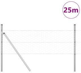 vidaXL Εξάγωνος Φράχτης 0.4x25 μ Γαλβανισμένος Χάλυβας