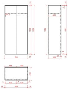 BICYCLE ΝΤΟΥΛΑΠΑ SONOMA ΜΕ PATTERN 90x50xH190cm