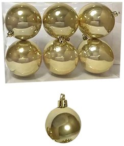 Σετ Μπάλες 6τμχ Χρυσές Περλέ Δ6εκ. Xmas fest 93-2545