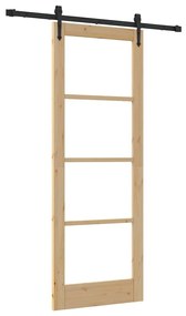 vidaXL Συρόμενη Πόρτα ORKDAL Καφέ 78 x 211 εκ Ξύλο και μέταλλο