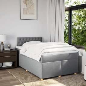 Κρεβάτι Boxspring με Στρώμα Ανοιχτό Γκρι 120x190 εκ. Υφασμάτινο 3286626