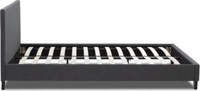 Κρεβάτι Flat Megapap υφασμάτινο χρώμα ανθρακί 120x200εκ.