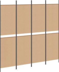vidaXL 4-Πίνακας Διαχωριστικός Μπεζ 200 x 200 cm Ύφασμα