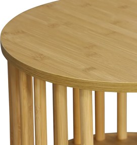 Κομοδίνο Nodial pakoworld MDF/Bamboo σε φυσική απόχρωση Φ40x40εκ