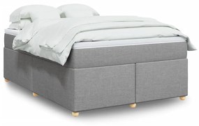 vidaXL Κρεβάτι Boxspring με Στρώμα Ανοιχτό Γκρι 140x200 εκ. Υφασμάτινο