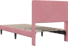 vidaXL Σκελετός Κρεβατιού Ροζ 80 x 200 cm Βελούδο