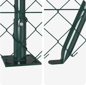 vidaXL Φράκτης από αλυσίδα με τσιμεντένια βάση 10 x 0,8 μ Πράσινο