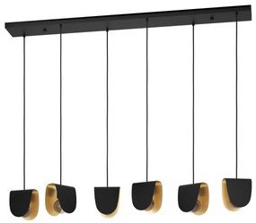 Φωτιστικό Κρεμαστό Eglo 390184 SERENARA Μαύρο Ματ (Black Mat)|Χρυσό Χρώμα (Gold Coloured)
