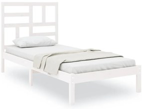 vidaXL Πλαίσιο Κρεβατιού Λευκό 90 x 190 εκ. Μασίφ Ξύλο Single