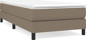 vidaXL Κρεβάτι Boxspring με Στρώμα Taupe 90x200 εκ. Υφασμάτινο