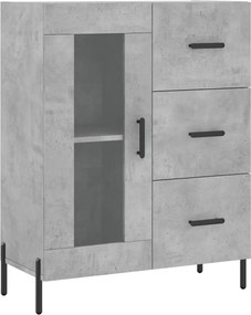 vidaXL Ντουλάπι Γκρι Σκυροδέματος 69,5x34x90 εκ. Επεξεργασμένο Ξύλο