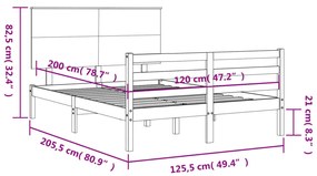 ΠΛΑΙΣΙΟ ΚΡΕΒΑΤΙΟΥ ΜΕ ΚΕΦΑΛΑΡΙ ΛΕΥΚΟ 120X200 ΕΚ. ΜΑΣΙΦ ΞΥΛΟ 3195217