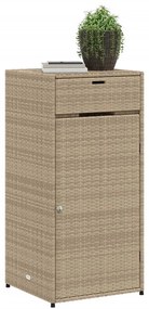 Ντουλάπι Αποθήκευσης Κήπου Beige 55x55x111 εκ. Συνθετικό Ρατάν - Μπεζ