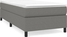 vidaXL Κρεβάτι Boxspring με Στρώμα Σκούρο Γκρι 100x200 εκ. Υφασμάτινο