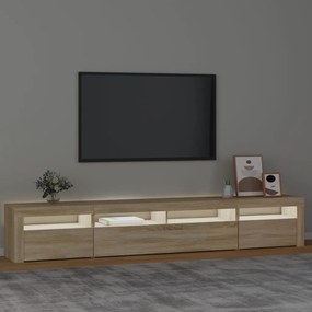 vidaXL Έπιπλο Τηλεόρασης με LED Sonoma Δρυς 240 x 35 x 40 εκ.