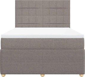 vidaXL Κρεβάτι Boxspring με Στρώμα Taupe 140x190 εκ. Υφασμάτινο