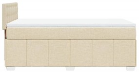 ΚΡΕΒΑΤΙ BOXSPRING ΜΕ ΣΤΡΩΜΑ ΚΡΕΜ 90X190 ΕΚ.ΥΦΑΣΜΑΤΙΝΟ 3286942