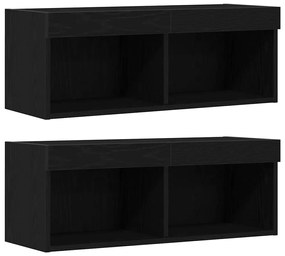 vidaXL Ντουλάπι TV 4 pcs Μαύρη δρυς Επεξεργασμένο ξύλο