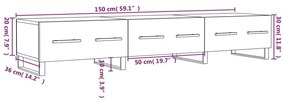 Έπιπλο Τηλεόρασης Λευκό 150x36x30 εκ. από Επεξεργασμένο Ξύλο - Λευκό