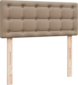 vidaXL Κρεβάτι Boxspring με Στρώμα Καπουτσίνο 90x190εκ.από Συνθ. Δέρμα